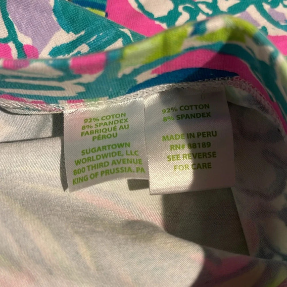 Lilly Pulitzer Girls Maia Capri Leggings size Large (8-10) in Early Bloomer EUC - Picture 6 of 7